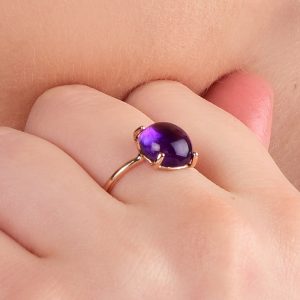 Anello Tutto Tondo i oro rosa 9k con ametista