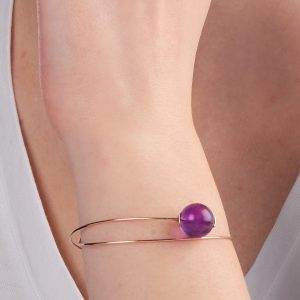 Bracciale Tutto Tondo in oro rosa 9k con ametista