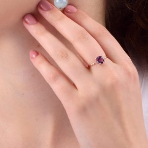 Anello Tutto Tondo in oro rosa 9k con ametista