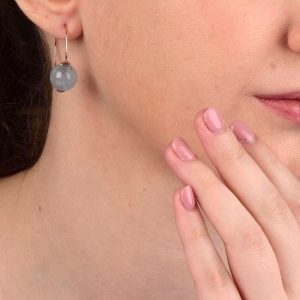 Orecchini Tutto Tondo in oro rosa 9k con acquamarina