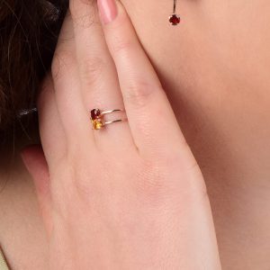 Anello in oro rosa 9K con citrino