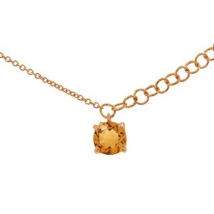 Girocollo Tutto Tondo in oro rosa 9K con citrino