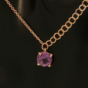 Girocollo Tutto Tondo in oro rosa 9K con ametista