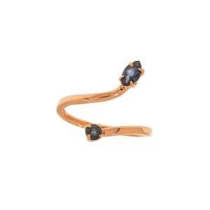 anelli di fidanzamento particolari serpente in oro e pietre preziose naturali zaffiri blu - DotB Jewels