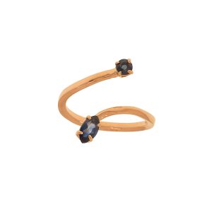 anelli di fidanzamento particolari serpente in oro e pietre preziose naturali zaffiri blu - DotB Jewels