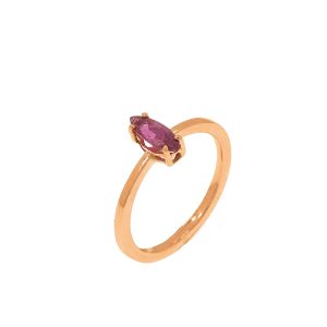 anelli di fidanzamento particolari in oro e pietre preziose naturali rubino navette - DotB Jewels