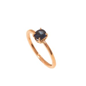 Anelli di fidanzamento particolari in oro e pietre preziose naturali zaffiro blu - DotB Jewels
