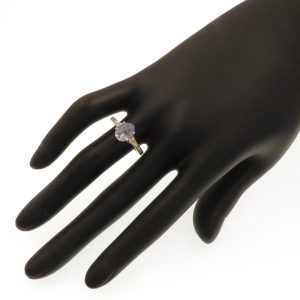 Anello in oro bianco 9k con zaffiro e diamanti