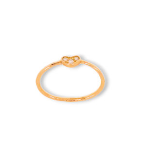Anello cuore in oro rosa 9k con diamanti