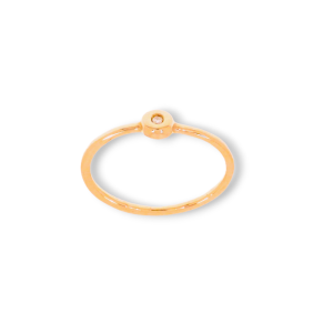 Anello tondo in oro rosa 9k con diamante