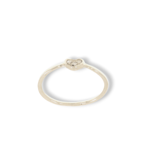 Anello cuore in oro bianco 9k con diamanti