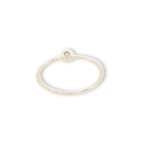 Anello tondo in oro bianco 9k con diamante