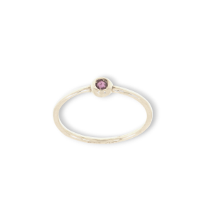 Anello tondo in oro bianco con rubino rosso naturale - DotB Jewels