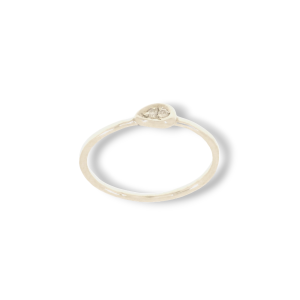Anello goccia in oro bianco 9k con diamanti