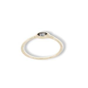 Anello navette in oro bianco 9k con zaffiro