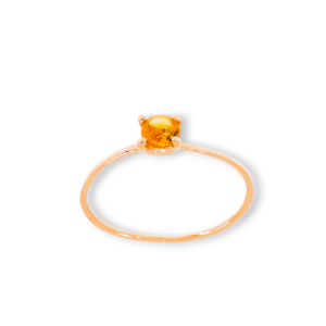 Anello in oro rosa 9K con citrino