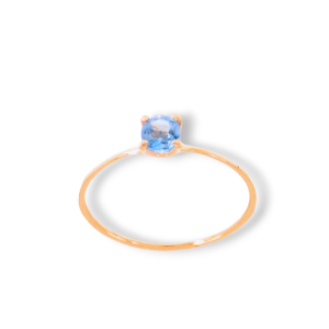 Anello in oro rosa 9K con topazio azzurro