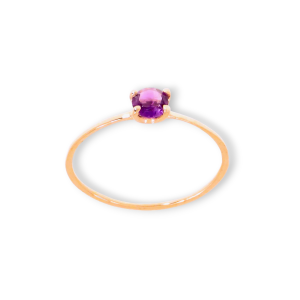 Anello in oro rosa 9K con ametista