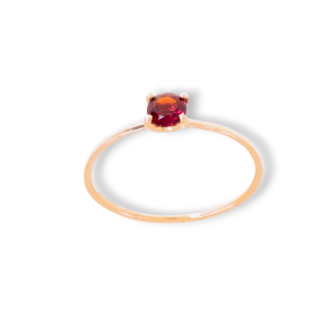 Anello in oro rosa 9K con granato