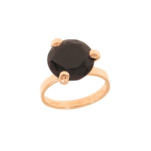 Anello Tutto Tondo cocktail in oro rosa 9k con onice