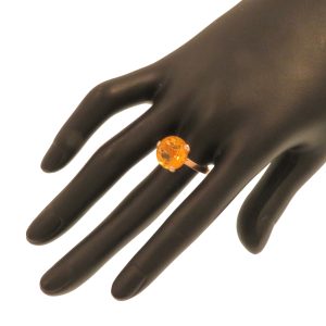 Anello Tutto Tondo cocktail in oro rosa 9k con citrino