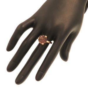 Anello Tutto Tondo cocktail in oro rosa 9k con citrino fumo