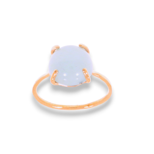 Anello Tutto Tondo in oro rosa 9K con acquamarina