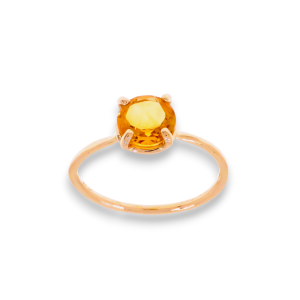 Anello Tutto Tondo in oro rosa 9k con citrino