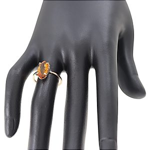 Anello in oro rosa 9K con citrino taglio navette