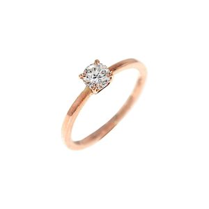 Anelli di fidanzamento particolari in oro rosa con diamante naturale taglio brillante
