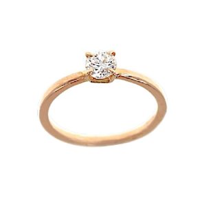 Anelli di fidanzamento particolari in oro rosa con diamante naturale taglio brillante