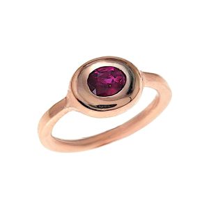 Anello in oro rosa con rubino rosso naturale ovale DotB Jewels