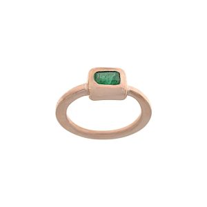 Anello in oro rosa 9k con smeraldo verde