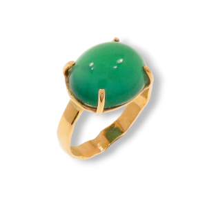 Anello in oro rosa 9K con agata