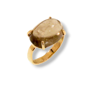 Anello in oro rosa 9K con citrino fumo