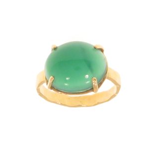 Anello in oro rosa 9K con agata
