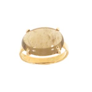 Anello in oro rosa 9K con citrino fumo