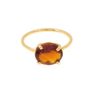 Anello in oro rosa 9K con granato rosso