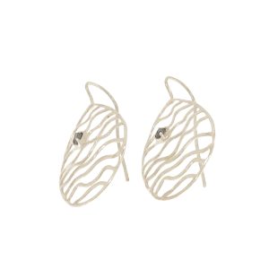 Orecchini Ispirazioni 925 in argento con zaffiro modello waves goccia