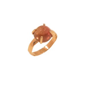 Anello in oro rosa 9K con tormalina rosa