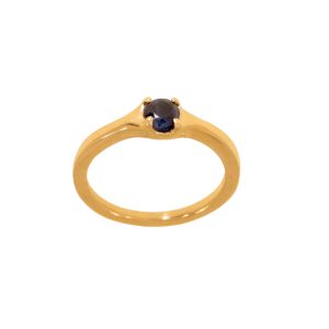 Anello in oro rosa 9k con zaffiro blu