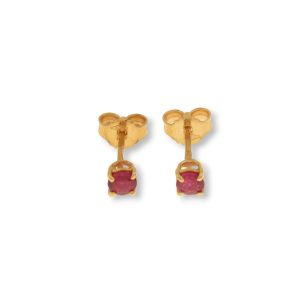Orecchini in oro rosa 9k con rubini