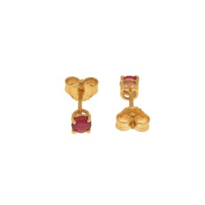 Orecchini in oro rosa 9k con rubini
