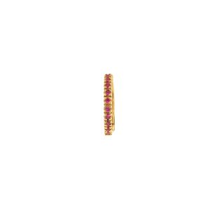 Orecchino a cerchio singolo in oro rosa 9k con rubini