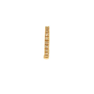 Orecchino a cerchio singolo in oro rosa 9k con diamanti