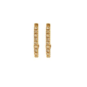 Orecchini a cerchio in oro rosa 9k con diamanti