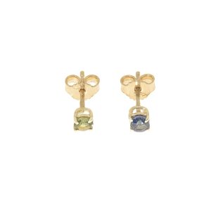 Orecchini in oro bianco 9k con zaffiro blu e verde