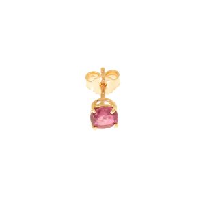 Orecchino singolo in oro rosa 9k con rubino