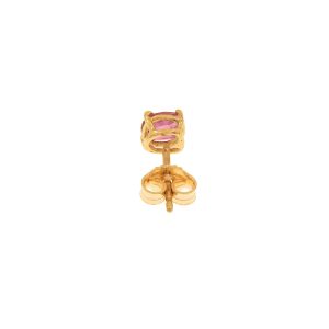 Orecchino singolo in oro rosa 9k con rubino