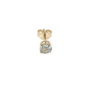 Orecchino singolo in oro bianco 9k con zaffiro blu